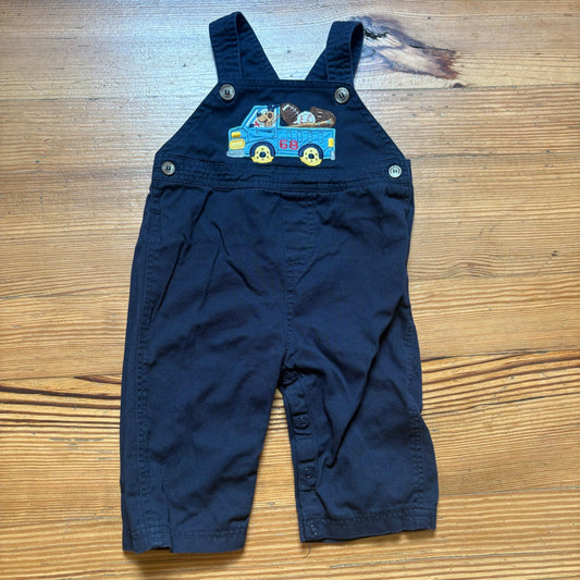 Toffee Apple dark blue dog sports truck cotton toddler overall pants SIZE 9M