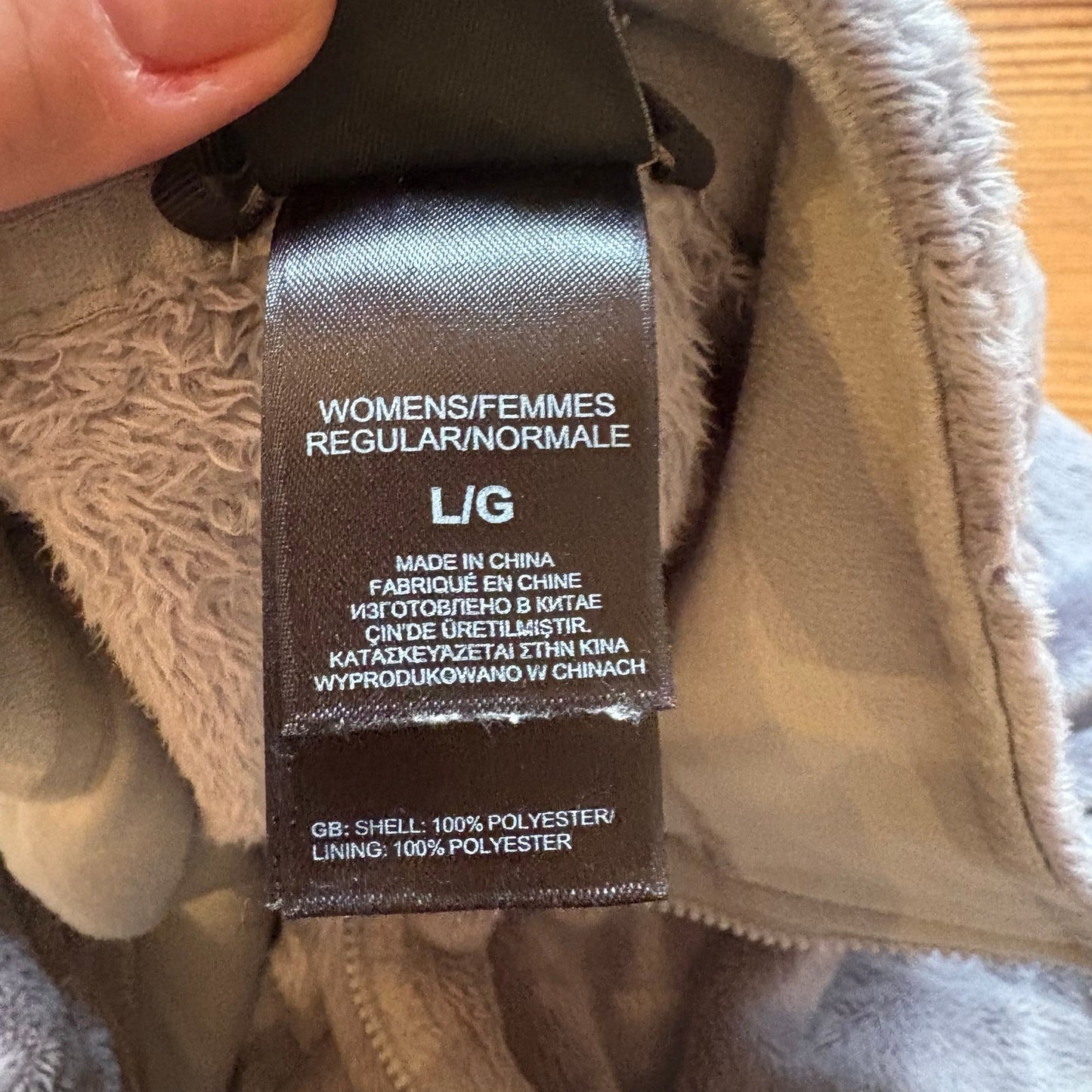 The North Face light gray fleece full zip womens sweater SIZE L