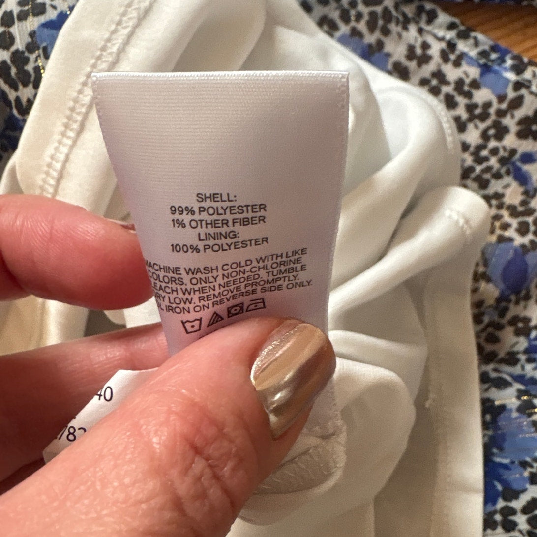 Express blue floral long sleeve plunge neckline wrap mini dress SIZE M