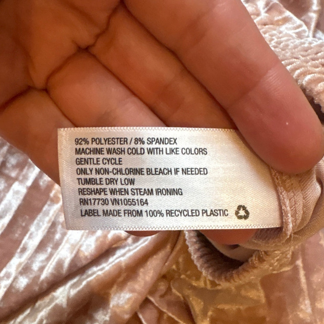 A New Day blush pink velvet romantic pleated midi skirt SIZE M