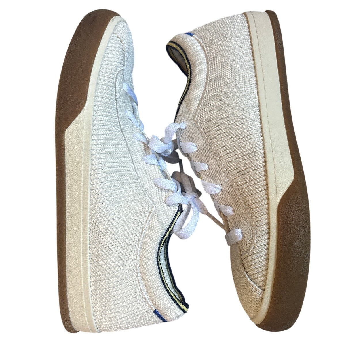 Rothy's The Lace Up white knit fabric womens low top sneakers SIZE 7