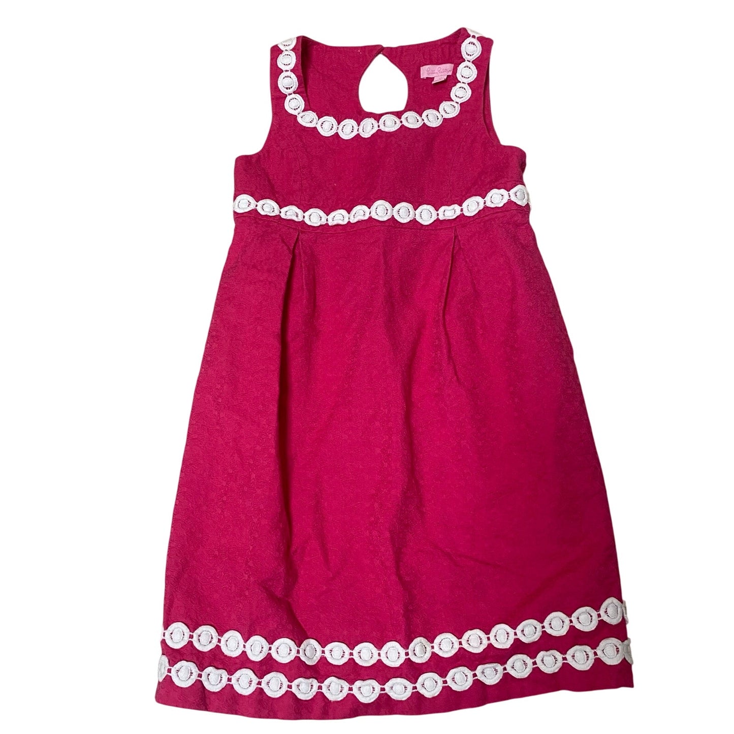 Lilly Pulitzer hot pink white circular tank girls dress SIZE 12