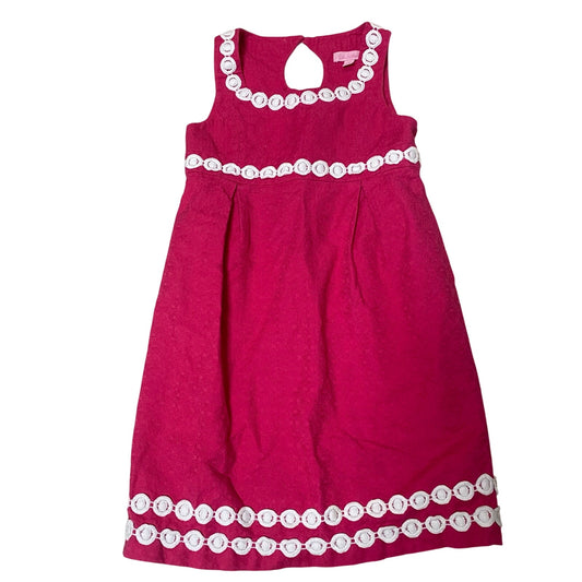 Lilly Pulitzer hot pink white circular tank girls dress SIZE 12