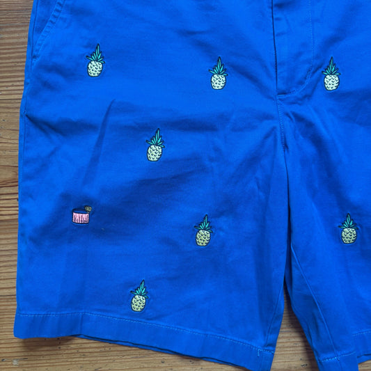 Vineyard Vines royal blue pineapple embroidered mens chino shorts SIZE 33