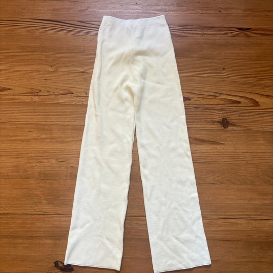 Revolve SNDYS ivory high rise ribbed straight leg pants SIZE S