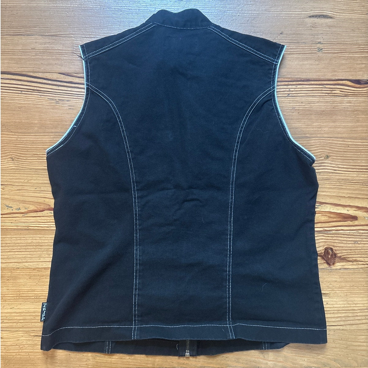 Tripp NYC rare black sleeveless zip straight jacket punk vest SIZE 2X