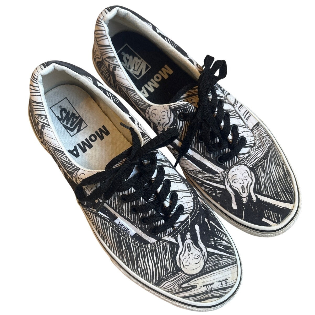 VANS MOMA Era The Scream black white low top unisex lace sneakers SIZE M9.5 W11
