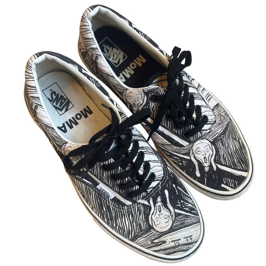 VANS MOMA Era The Scream black white low top unisex lace sneakers SIZE M9.5 W11