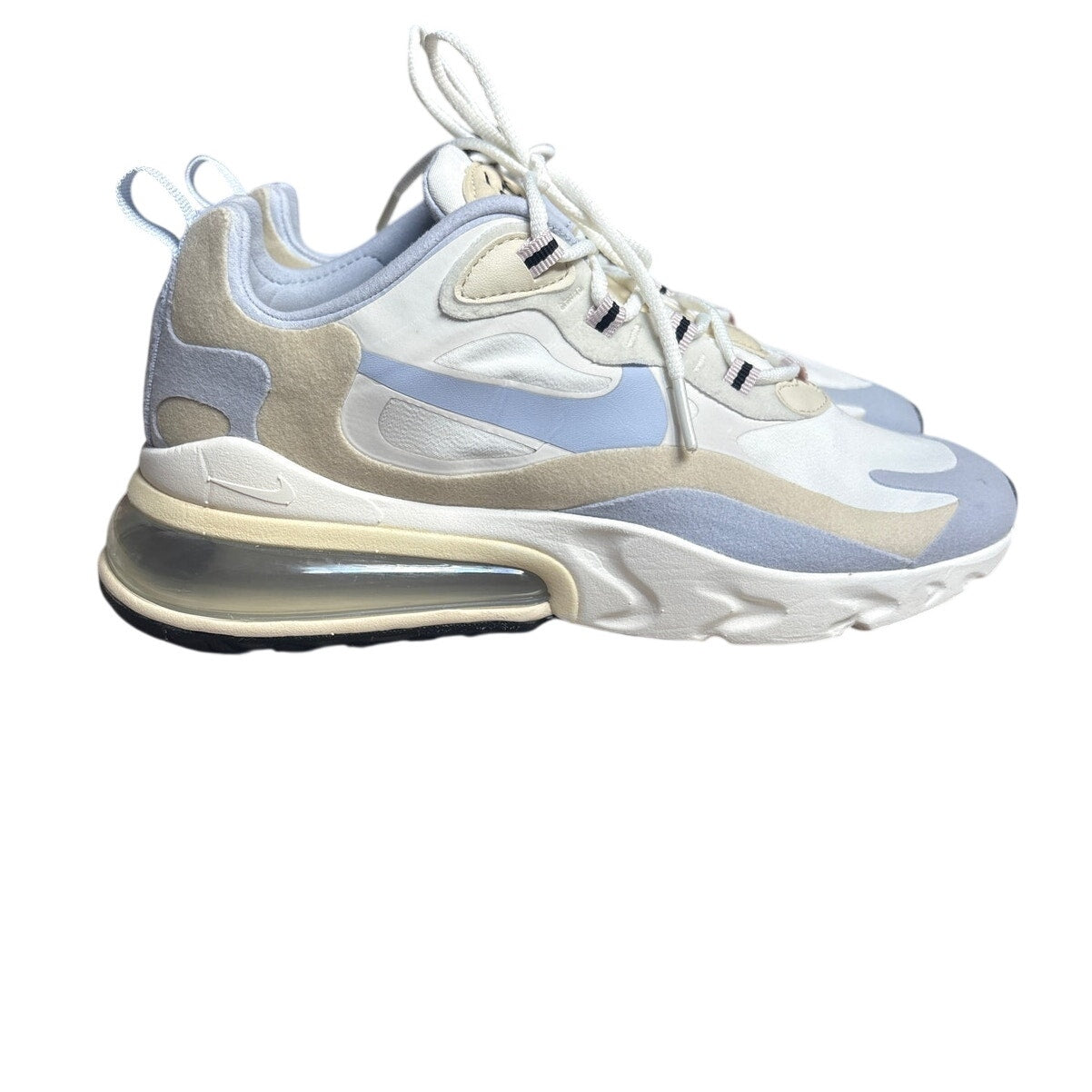 Nike Air Max 270 React white fossil blue womens lace sneakers SIZE 8.5
