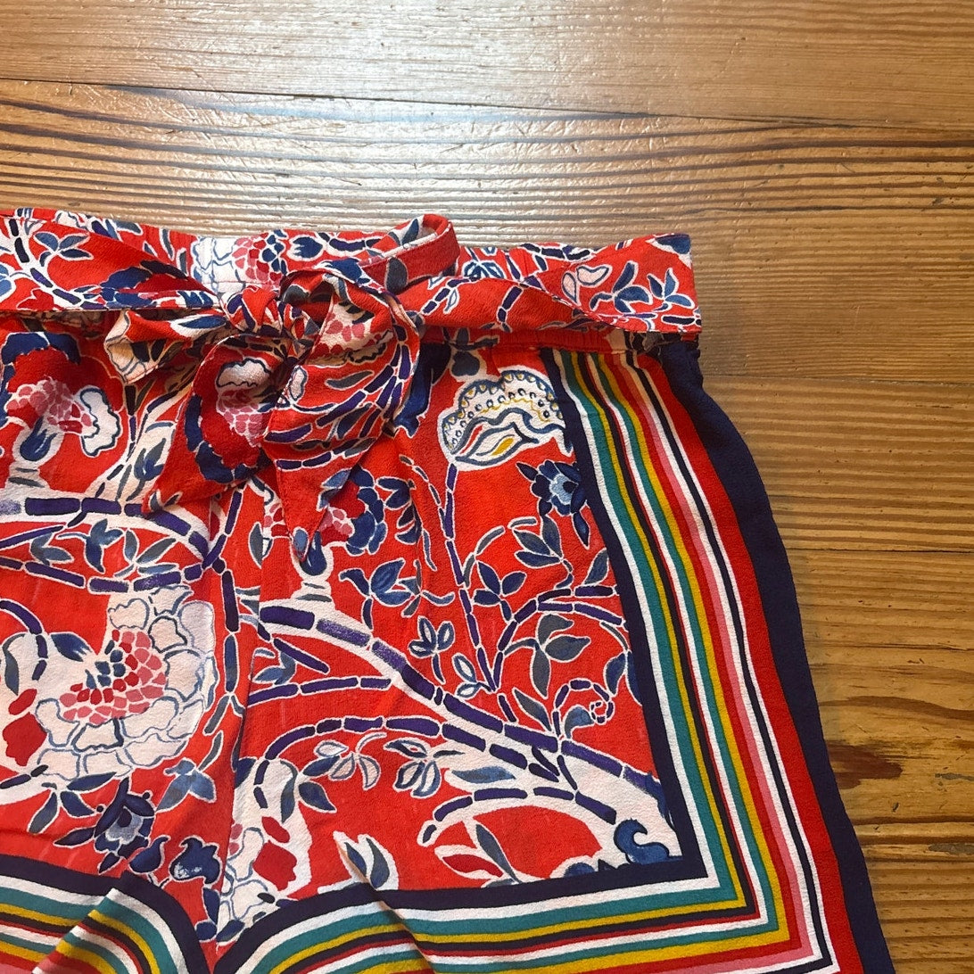 Ett:Twa Anthropologie Wynnewood floral print tie waist pull on shorts SIZE XS