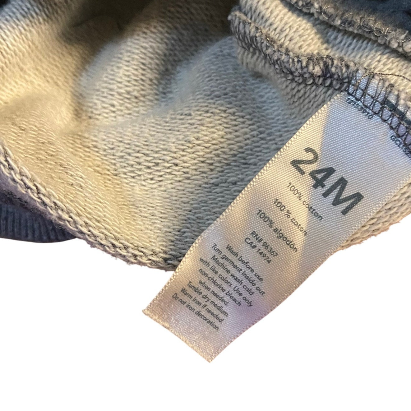 OshKosh B'gosh gray varsity sleeve lined cardigan boys sweater SIZE 24M