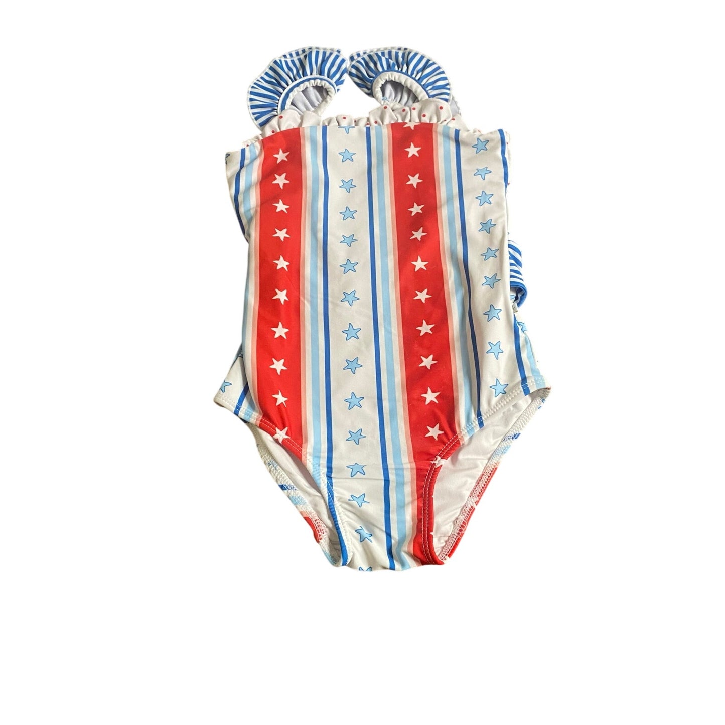 Sweet Honey red blue star USA America ruffle sleeve one piece swimsuit SIZE 4