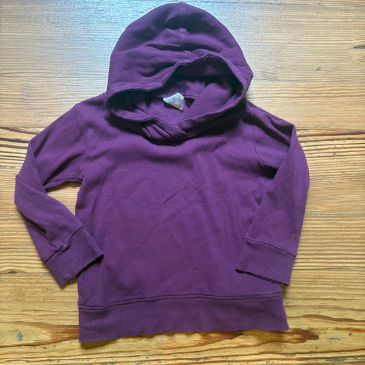 Kate Quinn Organics dark purple ribbed long sleeve hooded shirt SIZE 2T