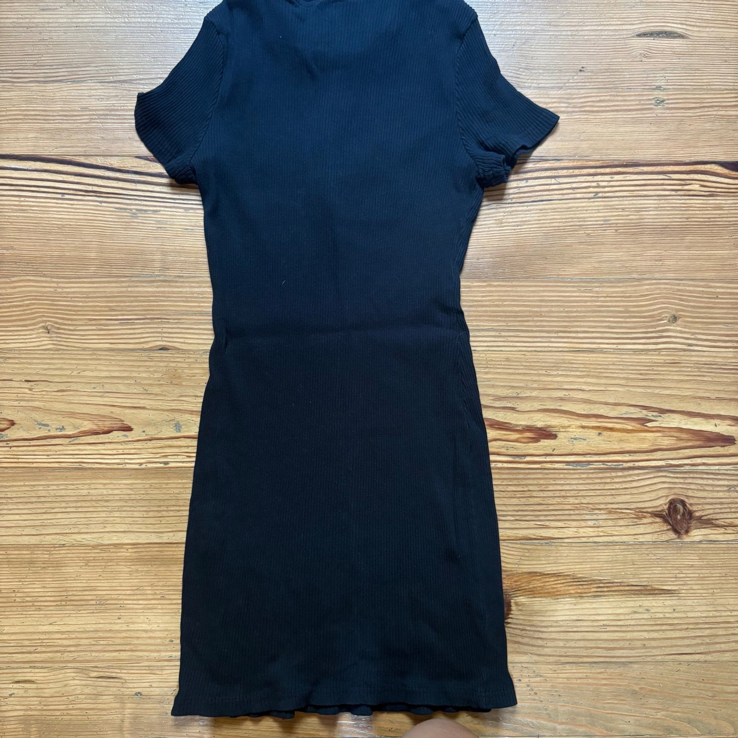 Shein black red Chinese takeout short sleeve ribbed midi dress SIZE XL