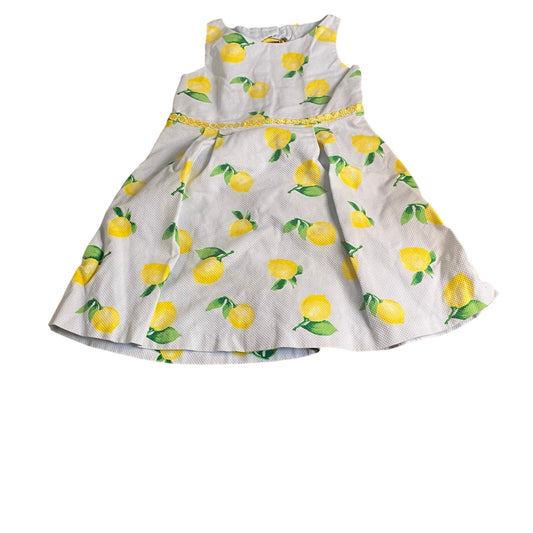 Janie and Jack light blue lemon open back bow fit flare tank dress SIZE 5