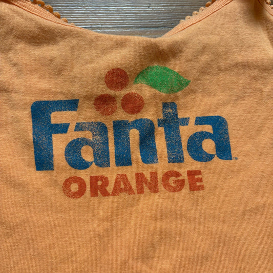 Coca Cola orange Fanta soda graphic adjustable cami top SIZE L