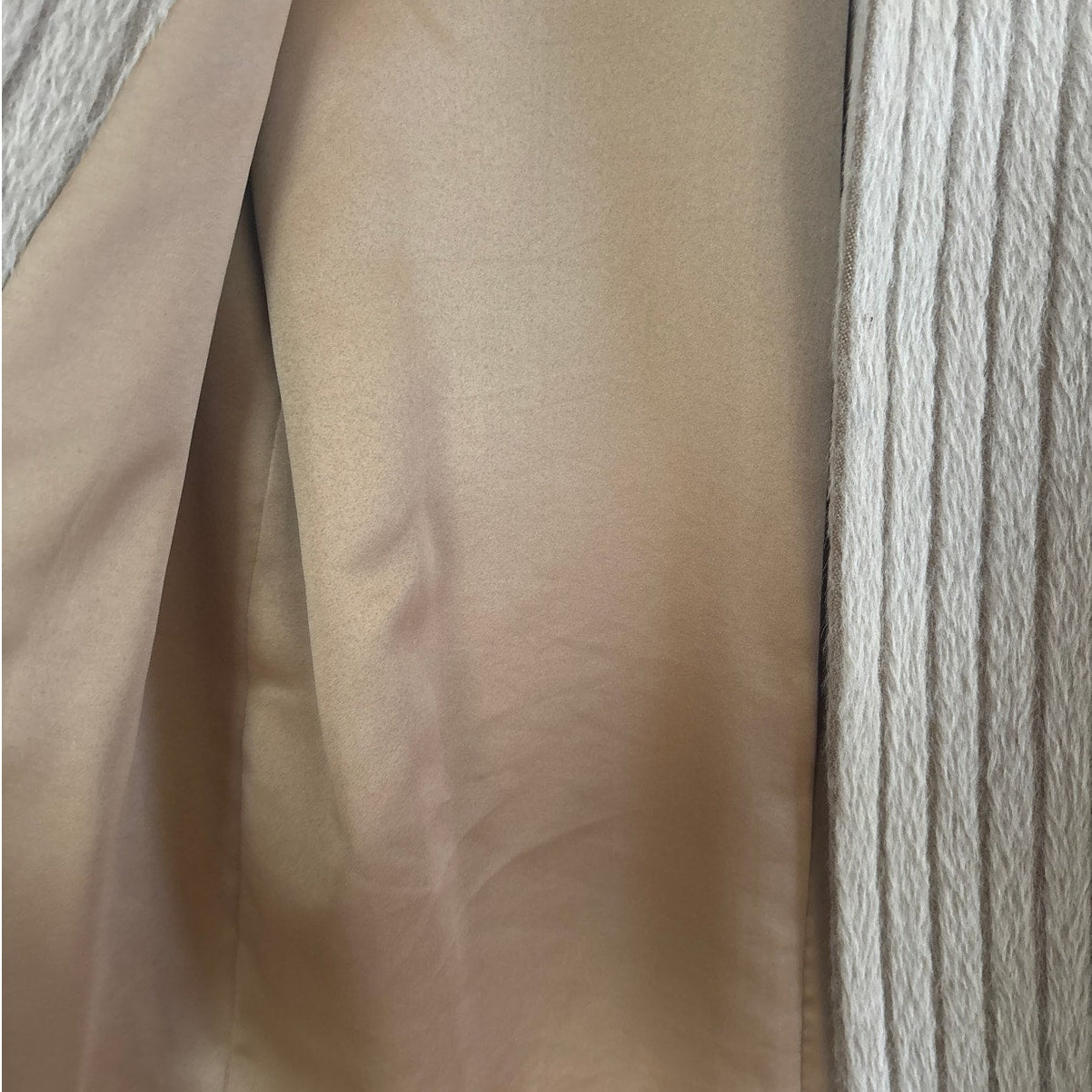 Alpaca fur wool blend beige womens open blazer SIZE M/L