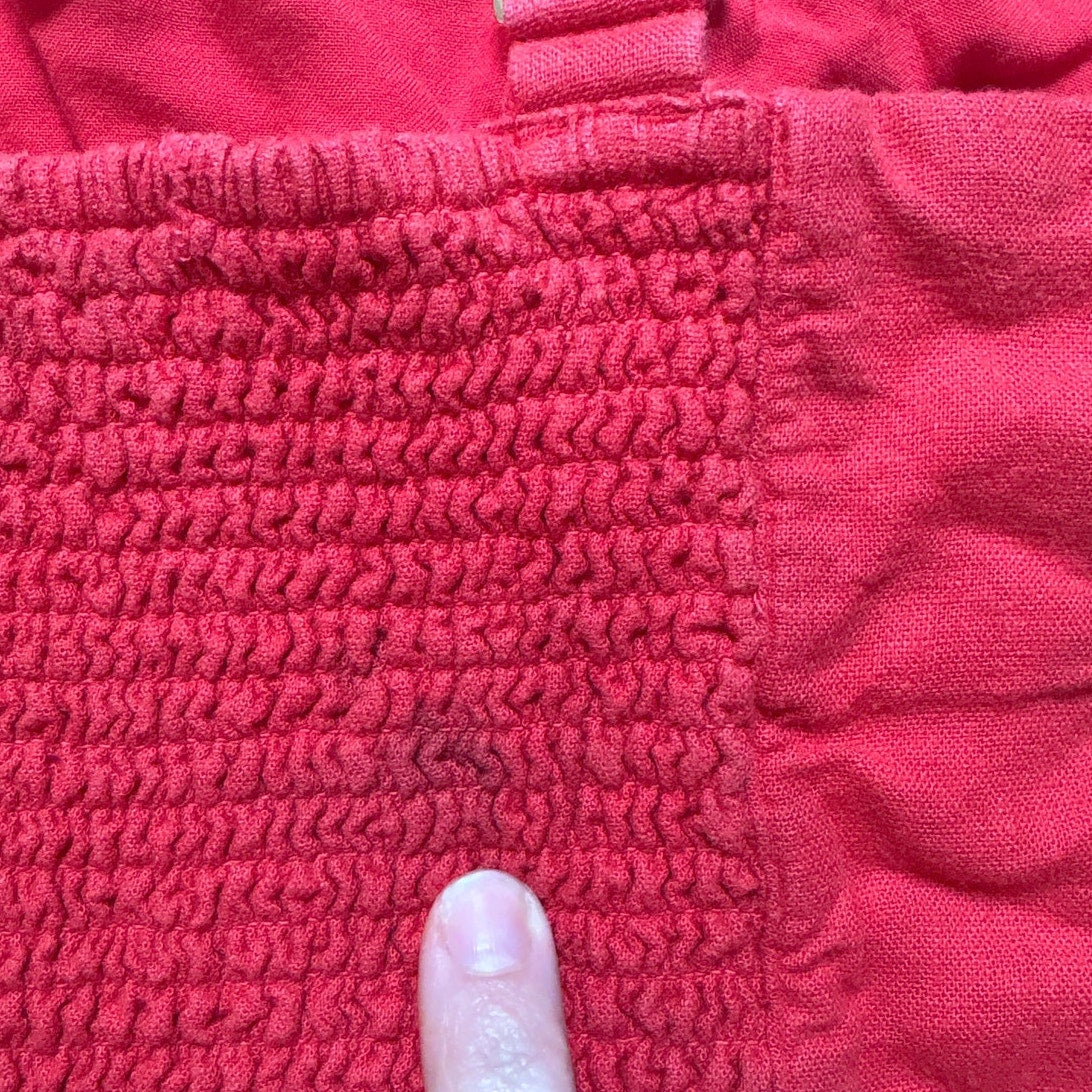 Abercrombie & Fitch red thick strap adjustable cropped linen tank SIZE S