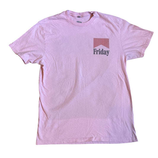 Friday Beers pink short sleeve cigarette pinup graphic shirt SIZE M