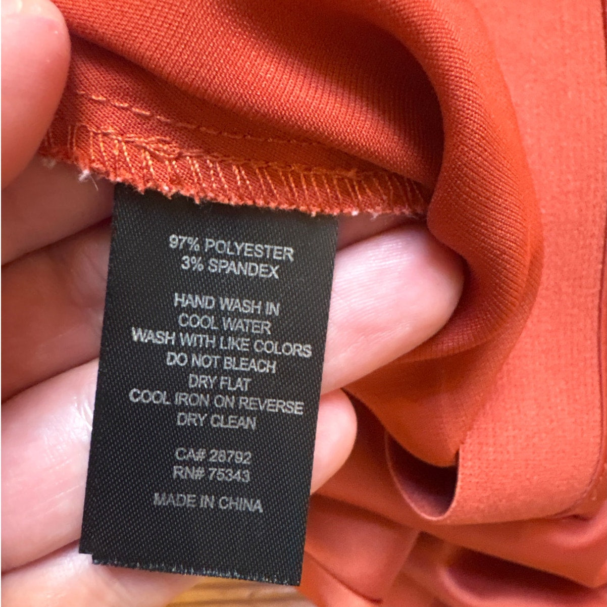 Rachel Zoe burnt orange elastic waist satin midi skirt SIZE 6