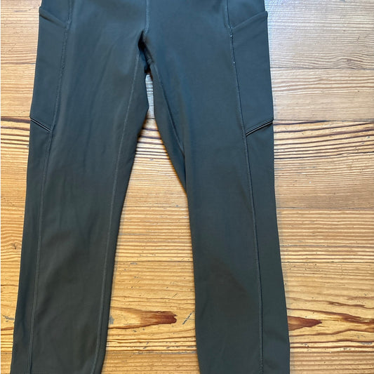 Lululemon dark olive green high waisted cropped leggings SIZE 4