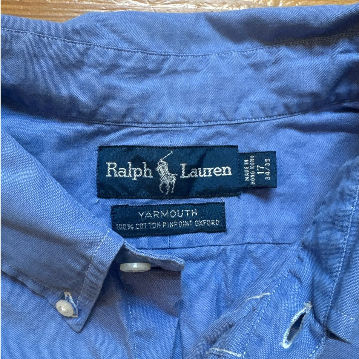 Ralph Lauren Yarmouth cotton oxford blue long sleeve dress shirt SIZE 17