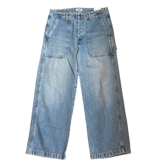 VTG Wrangler light wash carpenter cargo button fly jean pants SIZE LW27 L32