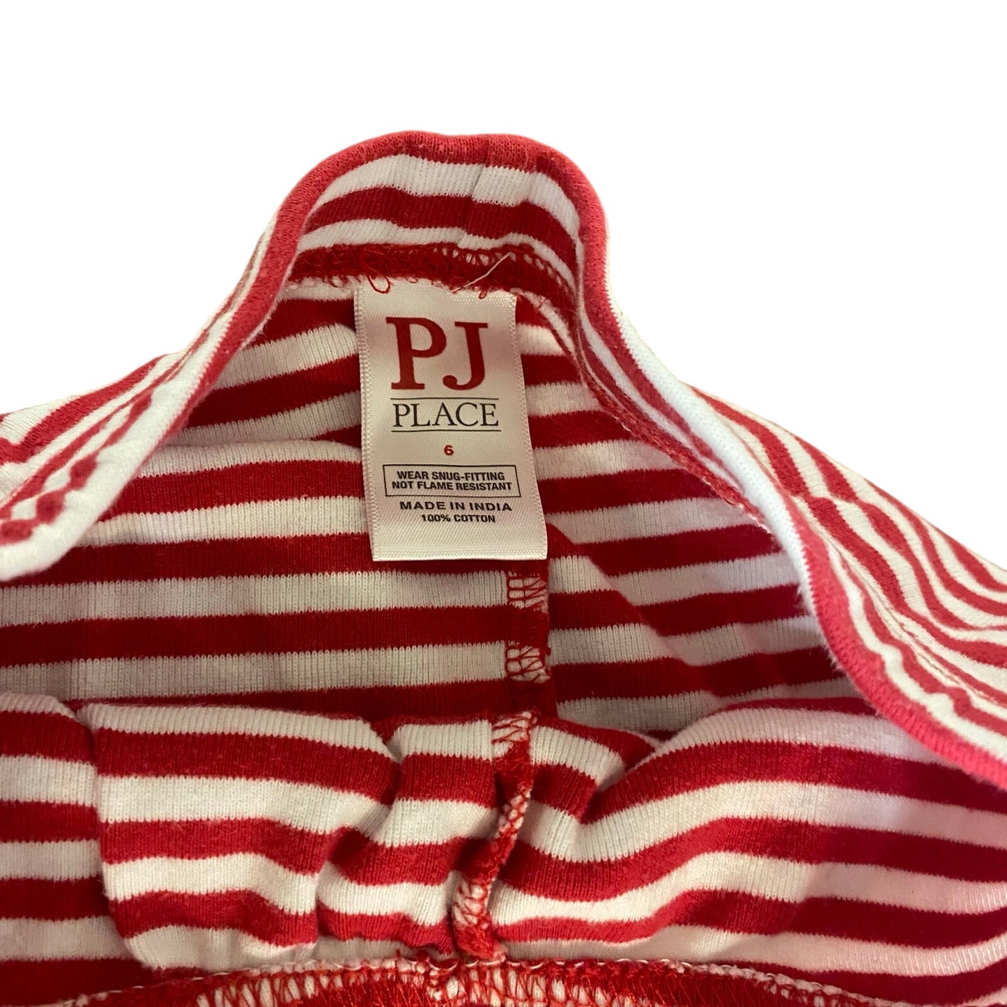 PJ Place red white striped Santa Christmas long sleeve pant pajama set SIZE 6