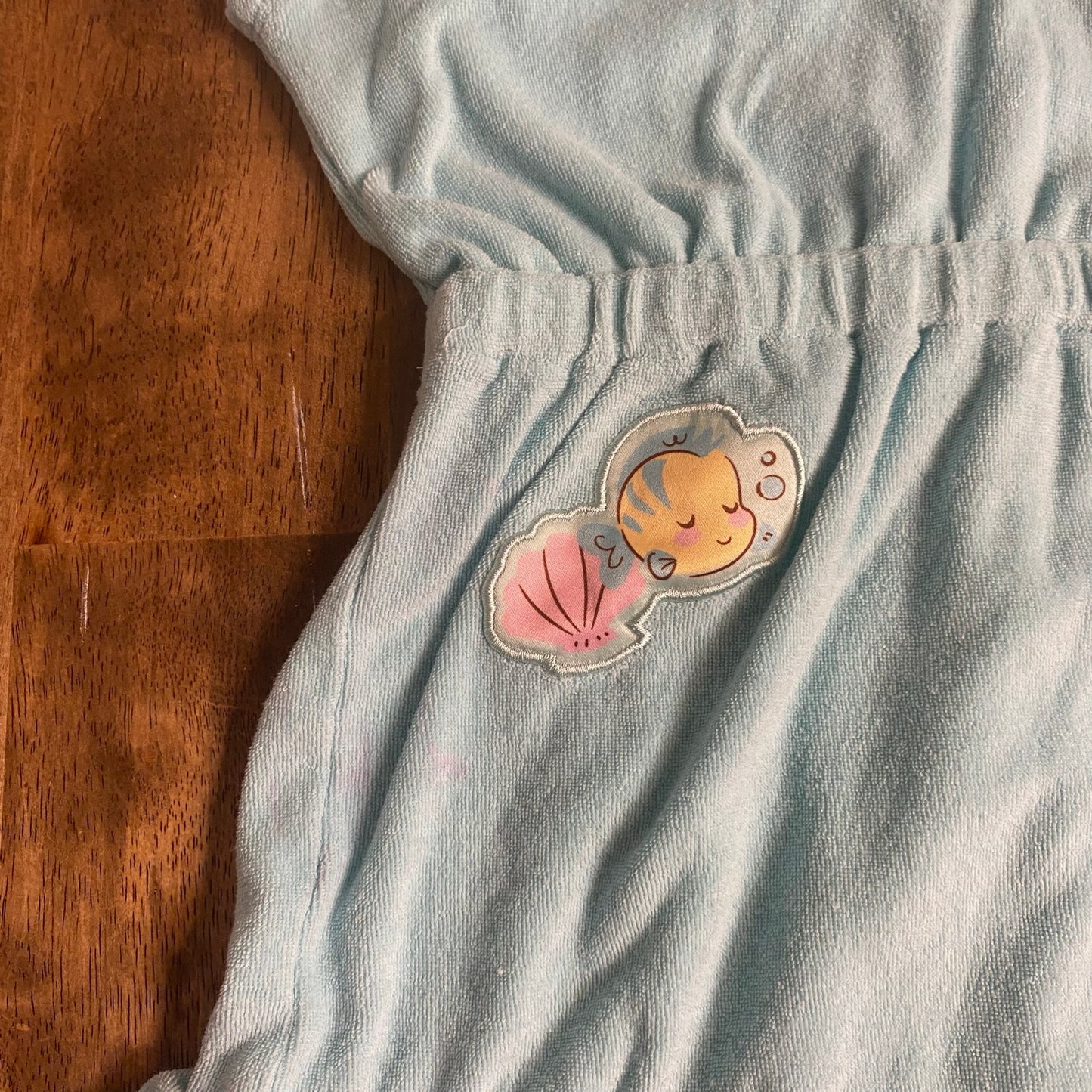 Disney Princess The Little Mermaid light blue short sleeve swimsuit coverup SIZE 4