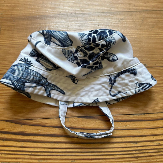 Janie and Jack blue white sea animal bucket hat SIZE 0-6M