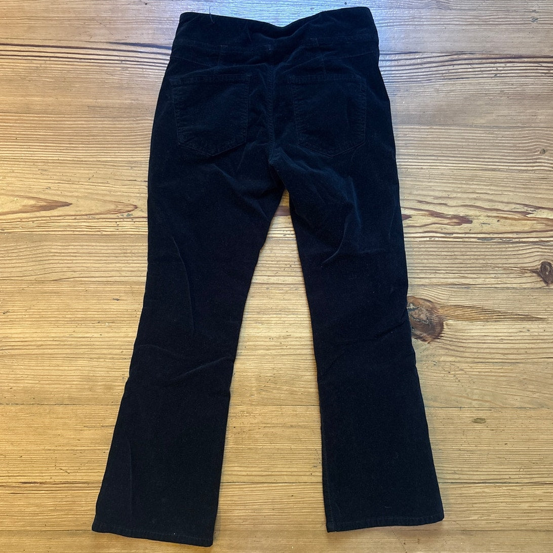 Free People black velvet pull on flare zipper side pants SIZE XS