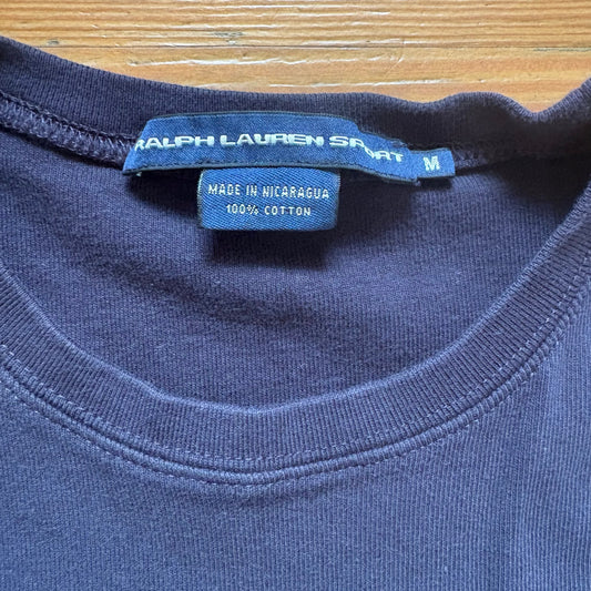 Ralph Lauren navy pink pony cotton long sleeve shirt SIZE M