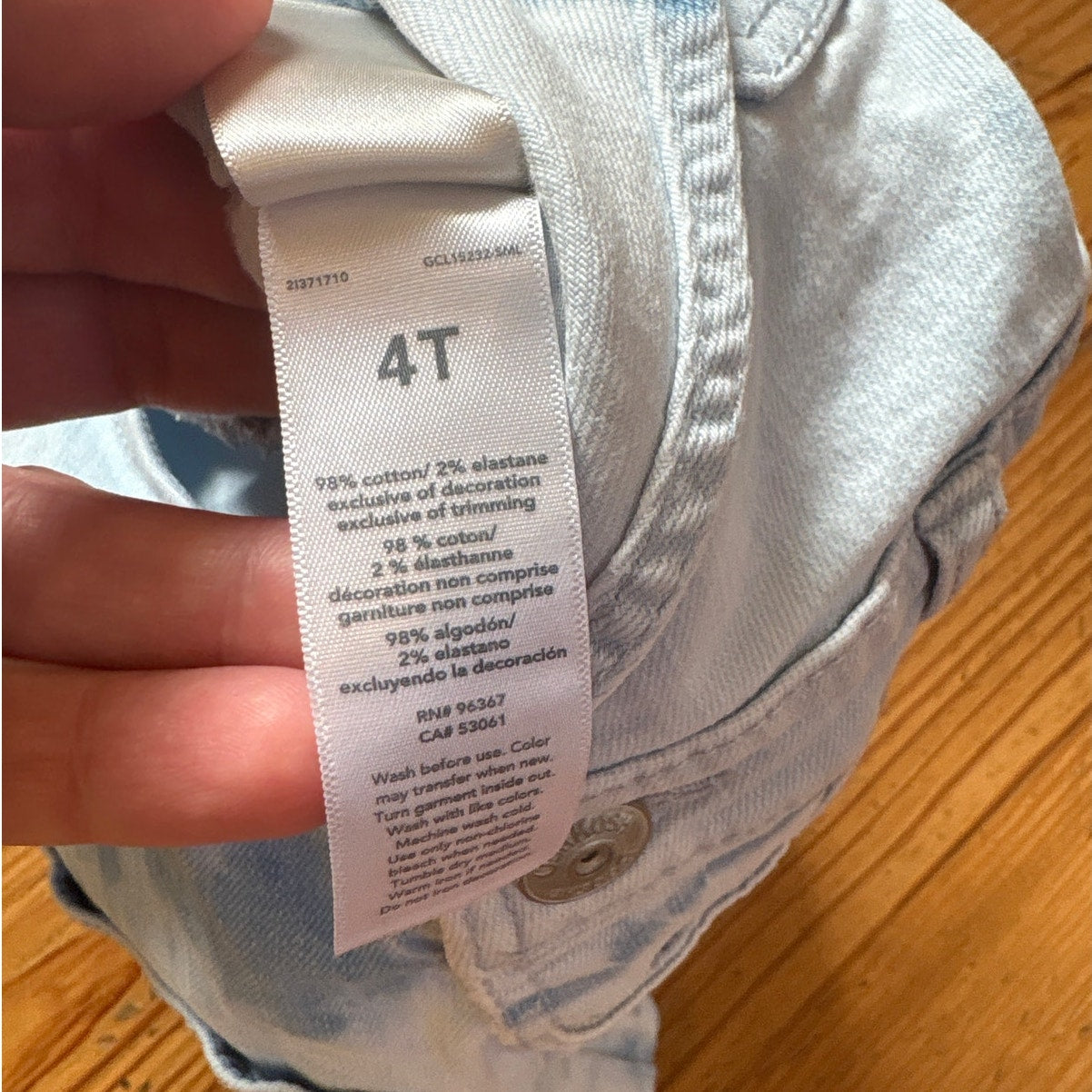 OshKosh B'gosh light blue white wash denim overall jean skirt SIZE 4T