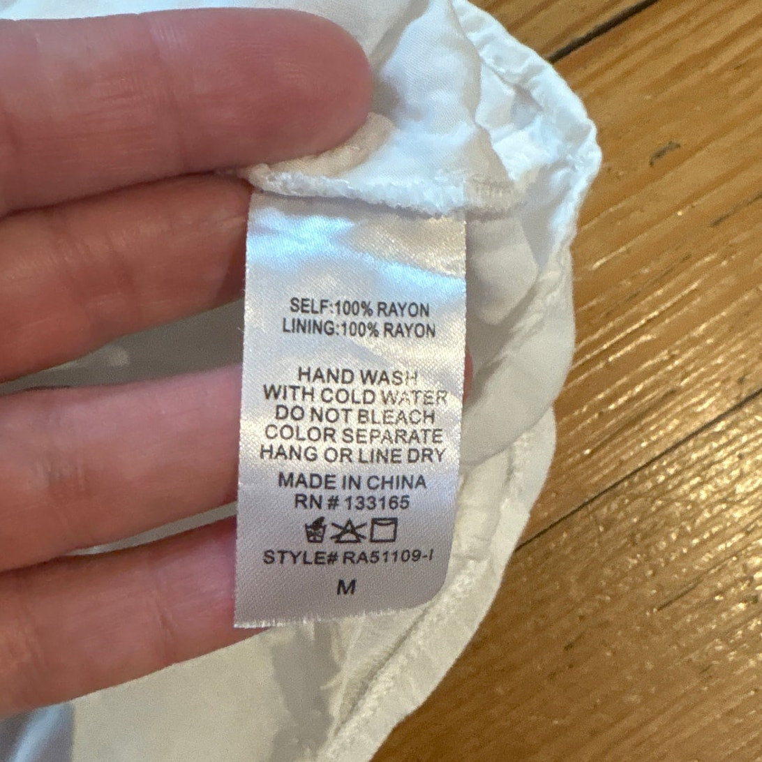 Altar'd State white sleeveless floral fit flare embroidered mini dress SIZE M