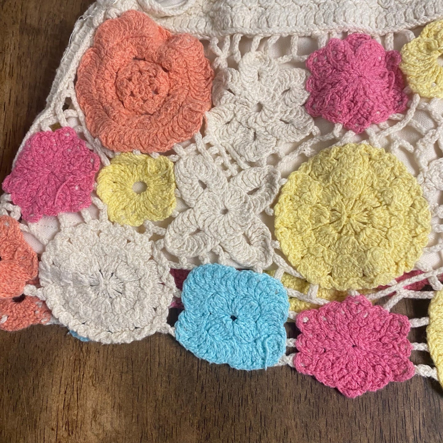 Rare Editions white floral pastel colorful crochet toddler tank SIZE 3T