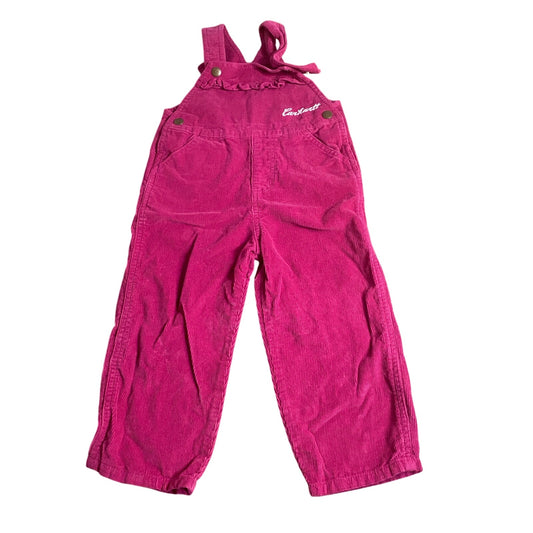 Carhartt pink corduroy ruffle snap adjustbale overall pants SIZE 3T
