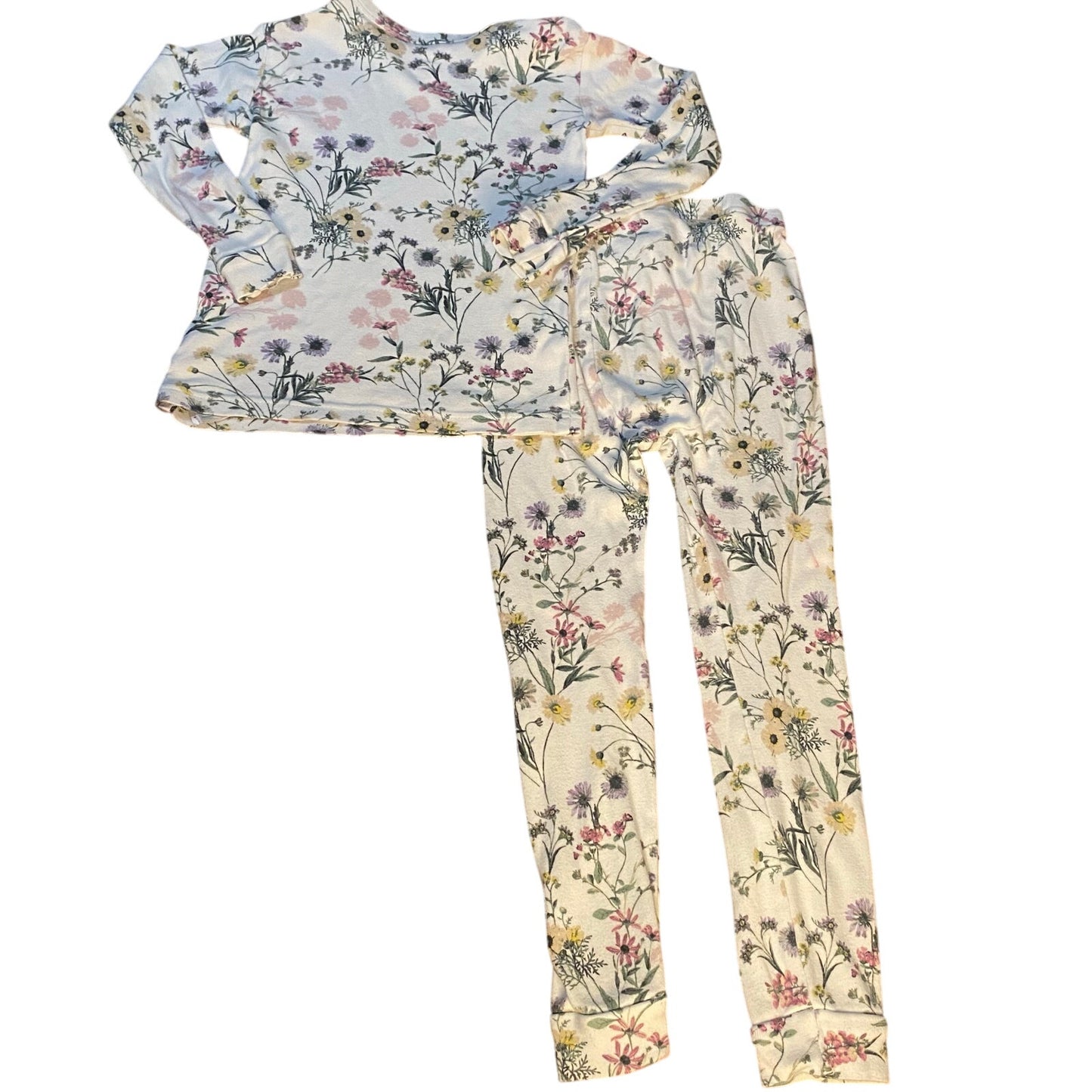 Gap white floral organic cotton long sleeve pant pajama set SIZE 5