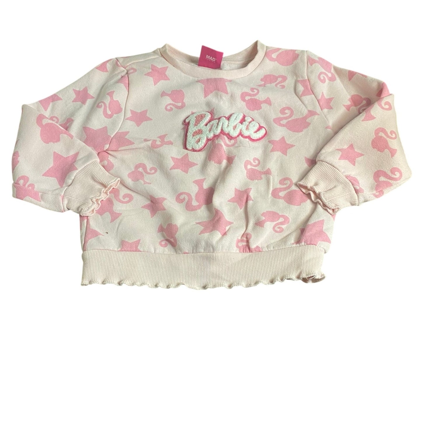 Barbie pink graphic embroidered lettering crew pullover sweatshirt SIZE 5T