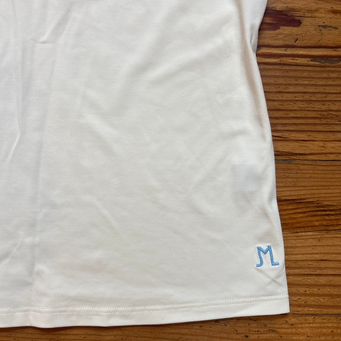 J. McLaughlin ivory brown trim athletic polo womens tank SIZE M