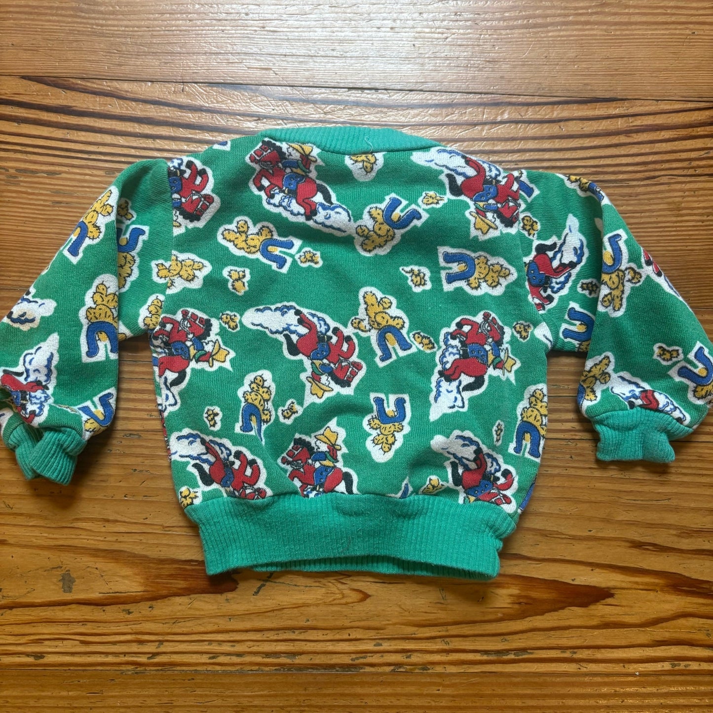 Hopscotch vintage 90s green cowboy western crew sweatshirt SIZE 12M
