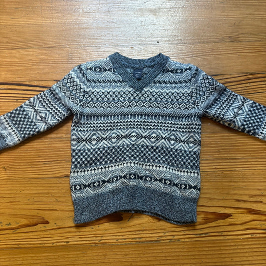 Gap blue pattern long sleeve elbow padded toddler baby sweater SIZE 12-18M