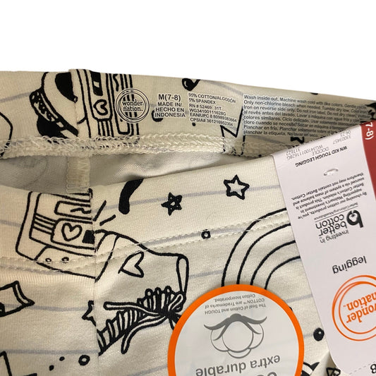 NWT Wonder Nation black white animal rainbow 90s print stretch pants SIZE M