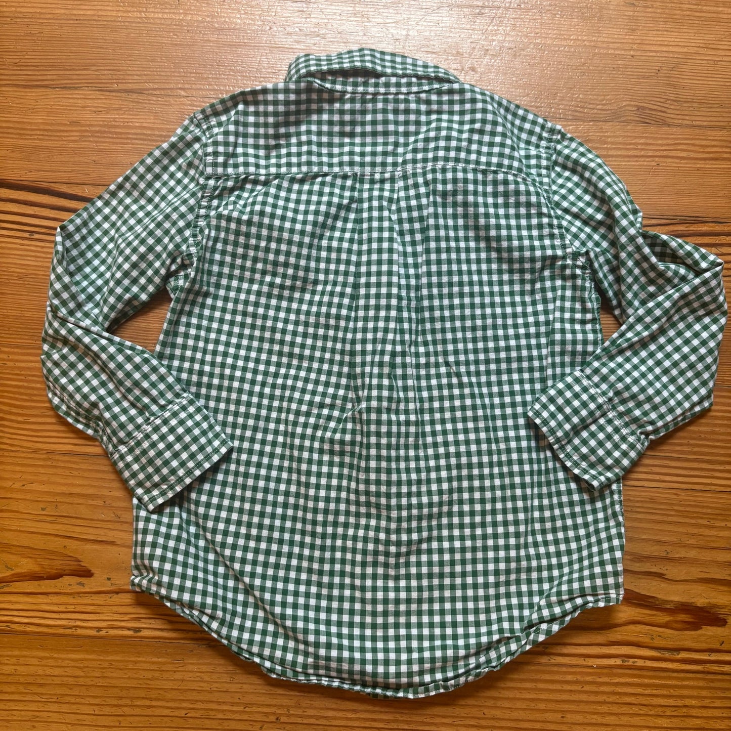 Ralph Lauren green white checkered long sleeve button up boys shirt SIZE 4T