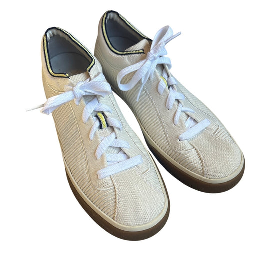 Rothy's The Lace Up white knit fabric womens low top sneakers SIZE 7