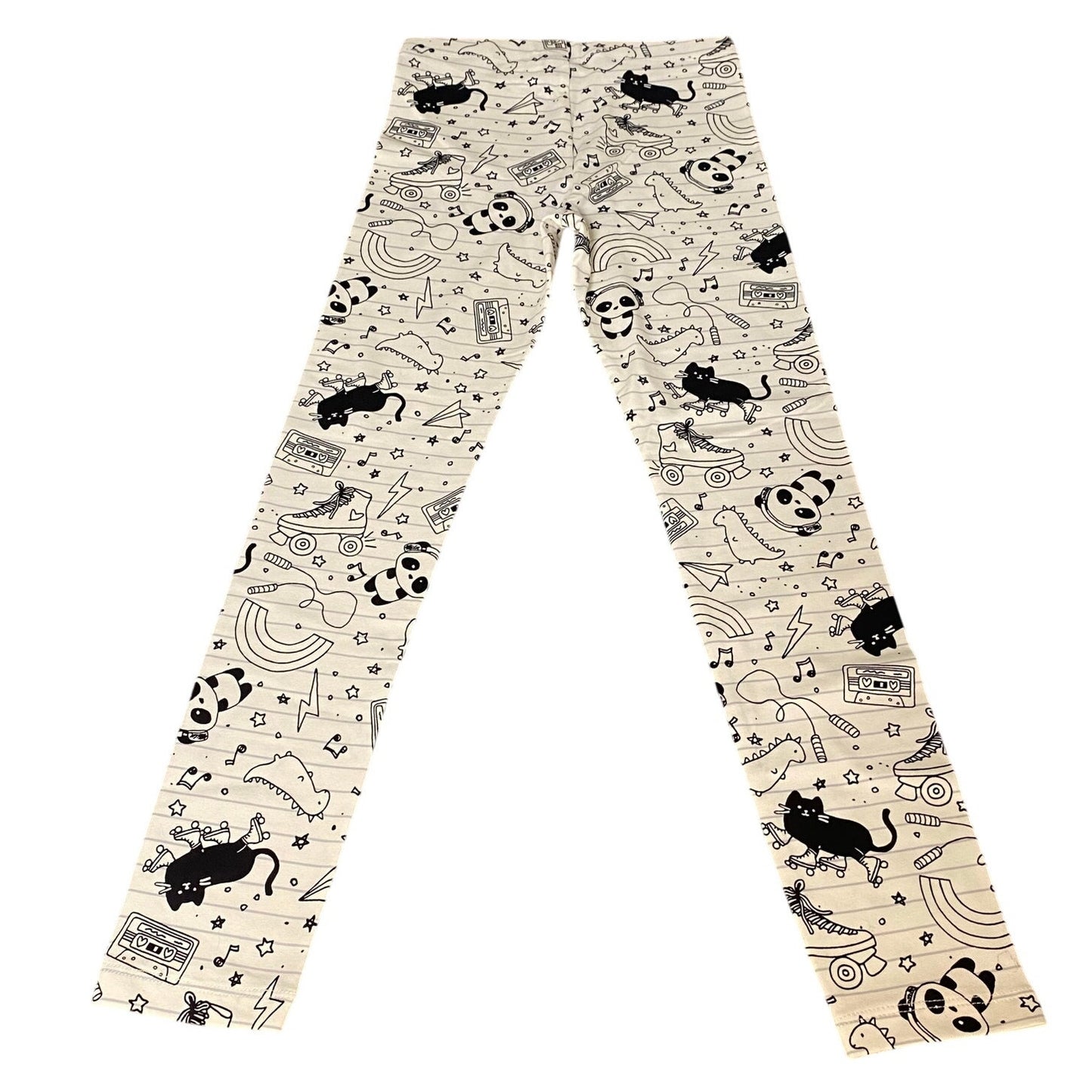 NWT Wonder Nation black white animal rainbow 90s print stretch pants SIZE M
