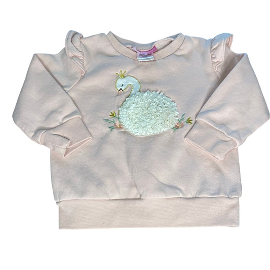 Goodlad light pink textured swan ruffle shoulder sweatshirt SIZE 3T