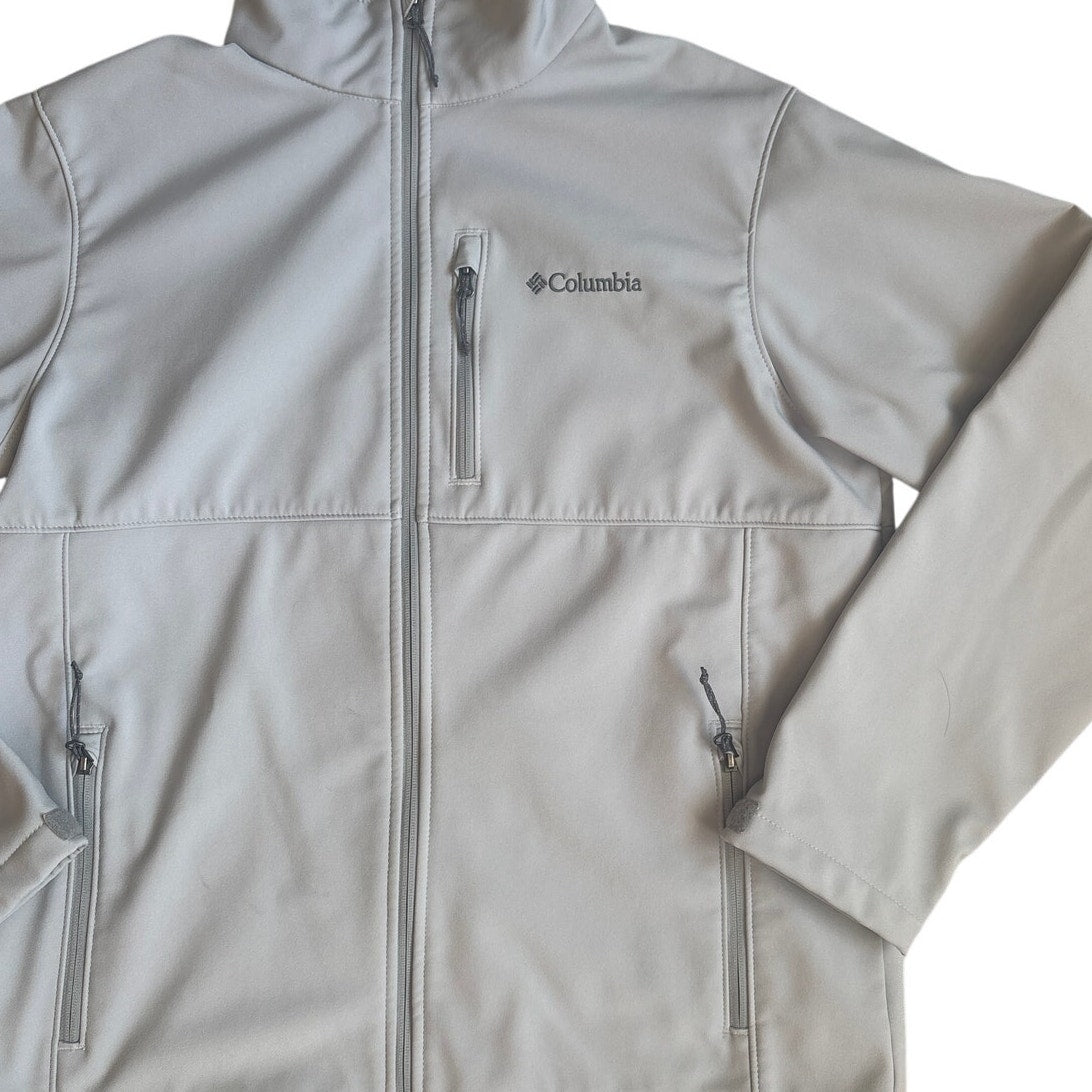 Columbia light gray full zip lined mens jacket SIZE L