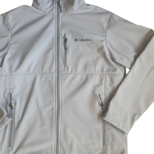 Columbia light gray full zip lined mens jacket SIZE L