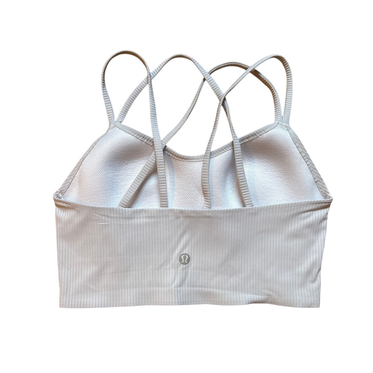 Lululemon white ribbed seamless strappy sports bra SIZE 4