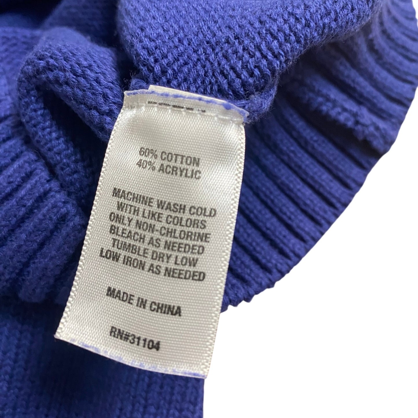 Crown & Ivy royal blue knit Santa hat Golden Retriever crew sweater SIZE M